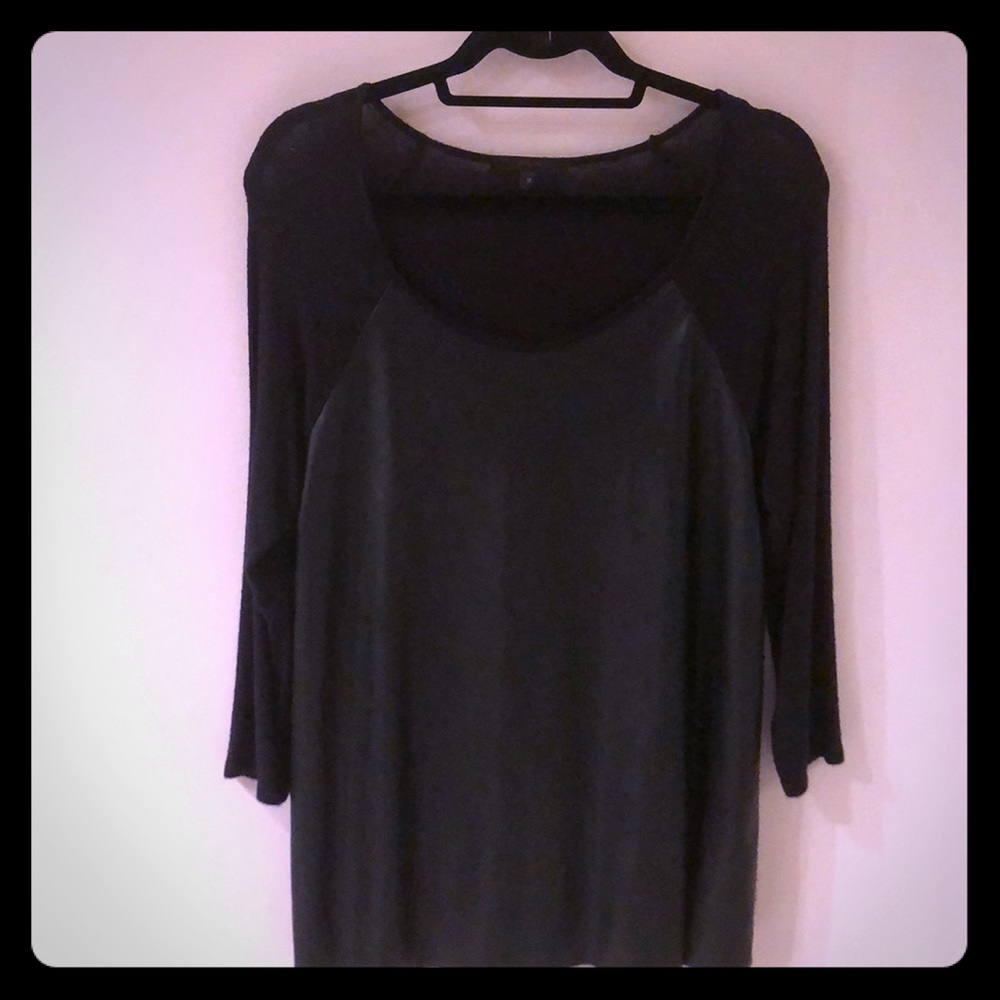 Leather long sleeve top